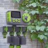 Watering Equipments Aqualin Garden Automatic 4-zone Irrigation Timer Controller System with 2 Solenoid Programmer 220930