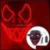 Partymasken Partymasken Festliche Lieferungen Hausgarten Neue Designer-Gesichtsmaske Halloween-Dekorationen Glow Pvc Material Led H Dhfag Drop Dh50Q