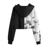 Women's Hoodies Vrouwen Koreaanse mode dye print Sweatshirt Top Truter Gothic Sudaderas Con Capucha