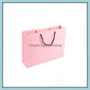 Bolsas de embalaje Impreso personalizado Personalizado Rosa Mate Laminado Tienda minorista Euro Tote Bolsa de papel con logotipos Entrega de caída 2021 Oficina Sc Dhjl1