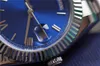 Montres mécaniques automatiques pour hommes Casual President Hommes Bracelet en argent Cadran bleu Montres-bracelets de créateurs suisses Date du jour 40mm Mode Ca241E