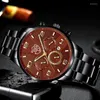 Orologi da polso Orologi alla moda Orologio al quarzo analogico da uomo in acciaio inossidabile Orologio da uomo di lusso con calendario e data Orologio con bracciale luminoso Reloj Hombre