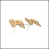 Stud Angel Earrings Alloy Exquisite Gold Sier Colors Stud Womens Cute Charming Card Jewelry Gifts For Girls Drop Delivery 202 Lulubaby Dh5Pu