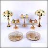 Other Bakeware See Pic Bakeware 7Pcs-16Pcs Electroplate Mirror Cake Stand Set Display Wedding Birthday Party Dessert Cupcake Plate Ra Dhxg6