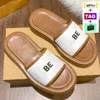 Womens chinelos plataforma slides designer mulheres sandálias de praia bordada lona cordeiro couro moda senhora luxo verão interior ao ar livre com caixa