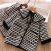 Jackets Winter Girls Faux Peur Coat Kids Kids Plaid Gosta Velvet Overcoat Jacket For Girls Crime Parka Baby Girl Roupos de inverno