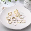 Set di anelli da dito a forma di farfalla da donna vintage per donne, ragazze, anelli di perle a catena bohemien, regalo di gioielli alla moda