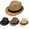 Basker män kvinnor sommar halm fedora hatt trilby kubansk sol cap Panama kort brim