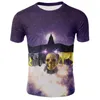 T-shirts pour hommes Horreur Crâne T-shirt Animal 3dt Chemise Hip Hop Impression 3d Drôle O-cou Surdimensionné Décontracté