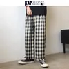 Mäns byxor Kapments Y2K HARAJUKU Baggy Plaid 2022 Casual Yellow Korean Fashion Sweatpants Japanese Streetwear Harem Joggers G220929