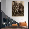 絵画Citon Canvas Albrecht Durer the Knight Death and the Devil Art Oil Painting Artwork Picture Modern Wall Decor Home Decoration 221006