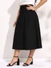 Plus size Dresses Finjani Solid Lace Up Skirt Women's Plus Size Flare Corset Skirts Fashion Black Dress Women Clothing 221006