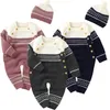 Footies baby rompers نمط طباعة محبوكة مولود بويت فتاة حلبات الملابس مجموعة الخريف الشتاء طفل الرضيع الإجمالي الملابس 2201006