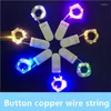 Strings 1m 10lled Copper Wire String Button Light Cell Battery alimentado à prova d'água Silver Mini Fairy DIY Luzes atacado 100 PCs