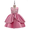 Meisjesjurken Elegant Princess Dress Flower Party For Birthday Kids Ball Jurk Wedding