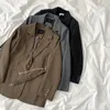 Kadın takımları blazers Koreli moda zinciri kuşaklı blazer ceket kadınlar sokak kıyafeti vintage uzun kollu gevşek takım katlar bahar gündelik tasarım dış giyim 221007