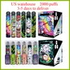 E Sigaretten Cartoon Wegwerp VAPE PEN Device US Warehouse 800mAh Batterij 6 ml Pods 2000 Puffs Vape Starter Kit