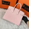 Handbag Genuine Leather Bk Designer Hit Bags 2024 High-grade Cherry Blossom Powder Lychee Pattern Top Layer Leather Bag Female