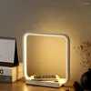 Lampes de table 15W LED Lampe de bureau avec téléphone Chargeur sans fil DC5V Port de charge USB Dimmable Eye-Caring Office pour la conception d'étude de travail