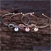 Bangle 26 Letter Rose Sier Gold Love Knot Bangle Bracelet Womens Jewelry Personality Round Pendant Chain 425 T2 Drop Delivery 2021 Bra Dhcb6