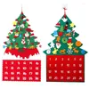 Party Decoration Christmas Advent Kalender 24 Days Pocket Filt Tree Countdown Hanging Candy Diy Gifts Decorations Decorations