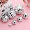 Party Decoration Amawill 3CM 5CM 8CM Reflective Glass Rotating Mirror Ball For Disco DJ Reflection Light Christmas 8D