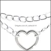 Chokers Heart Loop Punk Choker For Women Adjustable Soft Pu Leather Cute Party Club Jewelry Necklace 3614 Q2 Drop Delivery 2021 Neckl Dh3L6
