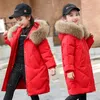 W dół płaszcz ciepłe dzieci zimowe odzież wierzchnia strój nastolatki dla dzieci odzież faux futra dziewczęta snowsuit kurtka TZ4 221007