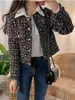 Damesbreien T Tees HMA Autumn Women Single-Breasted Tweed Jacket Hoge kwaliteit vrouwelijke elegante Koreaanse chique korte jas 221007