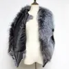 Femmes Fourrure Faux Femmes Naturel Réel Gilet Dame Chaud Doux Moelleux Argent Gilet Survêtement Mode Casual Bonne Qualité Vestes 221006