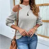 Tricots pour femmes Tees Chic CrissCross Neck Sweater Femmes Solid Casual Knit Pull à manches longues Automne Hiver Mode Korean Jumper 221007