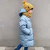 Down Coat Young Children's Winter Down Jackets Fashion Boys Girls Cotton-Padded Hooded Parkas Kids Outerwear Long Coats Teenage Overcoats 221007