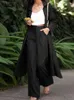 Kvinnors tvåbitar byxor Herrspårar Zanzea Fashion Long Sleeve Shirt 2 st Suits Summer Matching Set Solo Loose Pant Casual Wide Ben Benters Overized 221006