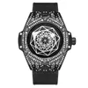 Armbanduhr Großhandel Stil Männer Luxus Uhr Bling Full Diamond Eced Out Bang Quarz Armbanduhr Gummi -Gummi Geschenk Luminous Uhren Uhr