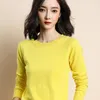 Women's Knits Tees High Quality Pure Colors Spring Autumn Winter European Style Women Fashion Pullovers Knitted Cashmere Wool Sweater Lady Big Size 221007
