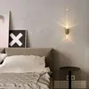 Nuevas lámparas de pared modernas de cristal para sala de estar, dormitorio, restaurante, luz de pared, montaje en superficie, bombilla LED, candelabro de Metal dorado, decoración de Loft