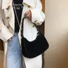 Sac à bandoulière en peluche pour femmes de la mode de luxe, sac à main fur fours dames grande capacité sac fourre-tout