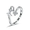 Cluster Rings 925 Sterling Silver Cross Faith Hope Love Ring Regolabile Inspirational Wrap Jewelry Brithday Regali di Natale per le donne Adolescenti