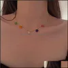 Chokers Choker Mode Bonbons Couleur Glacé Fleur Pendentif Or Perlé Collier En Métal Pour Femmes Filles Bijoux Accessoires 3392 Q2 Drop Dherq