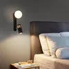 Modern Black Gold LED Spotlight Wall Lamps Lighting for Bedside Bedroom Study Living Room Indoor Decoration Lamp