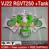 OEM Fairings Tank f￶r Suzuki RGV250 SAPC VJ22 RGVT250 RGV-250 VJ 22 160NO.136 RGV RGVT 250 CC 90 91 92 93 94 95 96 RGVT-250 1990 1991 1992 1993 1995 1996 Fairing Green Lucky Blk