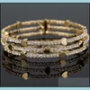 Bangle Fashion Elegant Women Bangle 3 Row Wristband Bracelet Crystal Cuff Bling Lady Gift Bracelets Bangles Drop Delivery 2021 Jewelry Dhvck