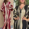 Muslim Special Occasion Dresses Spring and autumn striped bat sleeve ashion Arab gown tassel new women's party dress BT166