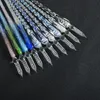 Canetas -tinteiro 13/7 PCs/conjunto Crystal Glass Starry Sky Unicorn Caligrafia Dip Pen Glitter Powder Color