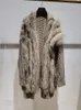Women's Fur Faux Women Real Knitting OverSize Loose Spring Strip Sewed Together Outside Decoration Lady's Fashion Sweater Coat 221006