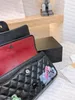 Borsa a tracolla classica CF importata catena di pelle di pecora graffiti donna borsa a conchiglia in metallo nero LOGO moda fibbia a tracolla