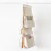 Bolsas de almacenamiento Estilo contraído Wabi-Sabi japonés Bolsa colgante de tela de algodón y lino para almacenar el bolso