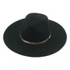 Chapeaux pour femmes Fedora chapeau grande taille hommes casquettes mâle solide grand bord 9.5 cm formel mariage décontracté église Jazz casquettes Sombreros De Mujer