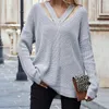 Maglioni da donna Fitshinling Scollo a V Casual da donna Pulovers Boho Holiday Maglieria Maglione Oversize Manica lunga Solid Top Inverno