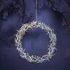 Decorative Flowers 2pc LED Light Wreath 30cm Diameter Gold Wire Mesh With Warm White Lighting For Wedding Party Curtain Garden Decoration